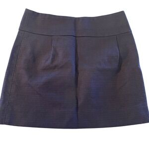 J. Crew Women's Mini Skirt Size 0 Navy Blue‎ Textured Lined Preppy Y2K